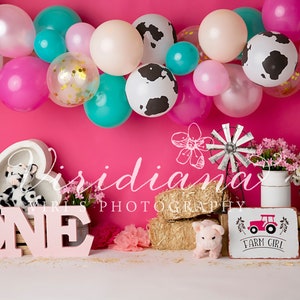 Farm Girl, Cowgirl,  Digital Backdrop, One year digital backdrop for girl, Cake Smash digital backdrop, Farm digital backdrop