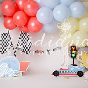 Rennauto, Rennen, Digitaler Hintergrund, Einjähriger digitaler Hintergrund für Jungen, Cake Smash digitaler Hintergrund, Rodeo digitaler Hintergrund