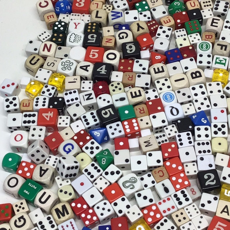 Lot of 50 Random Dice Ages Vary Numbered Word Letter Game Etsy