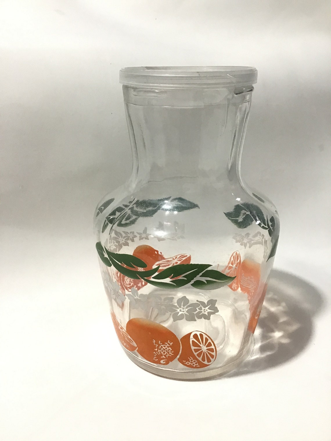 Vintage Orange Juice Carafe With Lid Etsy