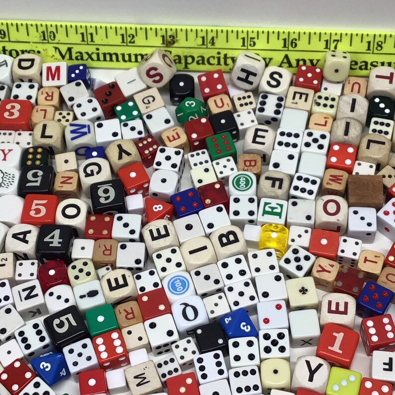 Lot of 50 Random Dice Ages Vary Numbered Word Letter Game Etsy