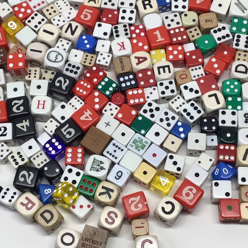 Lot of 50 Random Dice Ages Vary Numbered Word Letter Game Etsy