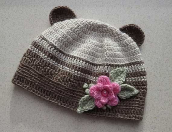 knitted baby hat with ears