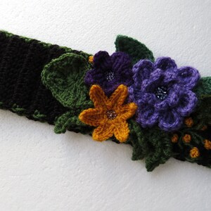 Crochet Floral Headband: Knit Ear Warmer with Flowers