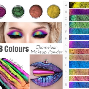 Chameleon Multichrome Makeup Unicorn Pigment Eyeshadow Face Body Shimmer Rainbow Colour Shifting Multi Chrome Loose Color Powder Aurora Eye