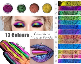 Chameleon Multichrome Makeup Unicorn Pigment Eyeshadow Face Body Shimmer Rainbow Colour Shifting Multi Chrome Loose Color Powder Aurora Eye