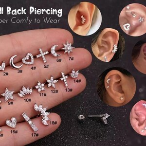 Clear cartilage hot sale earrings