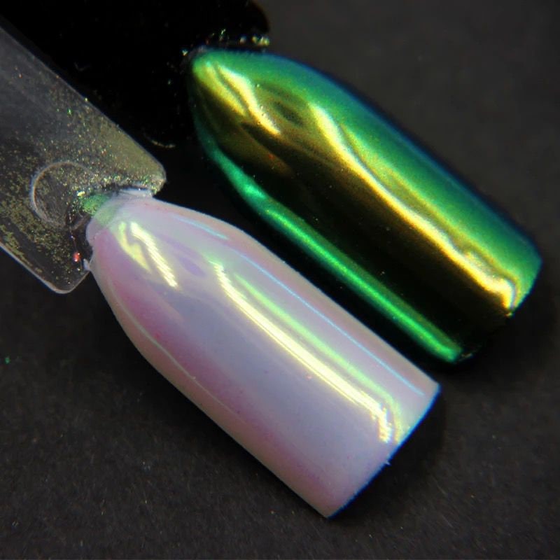 JINSIJU Glitter Unicorn Mirror Nail Powder Aurora Mermaid Chrome Pigment 