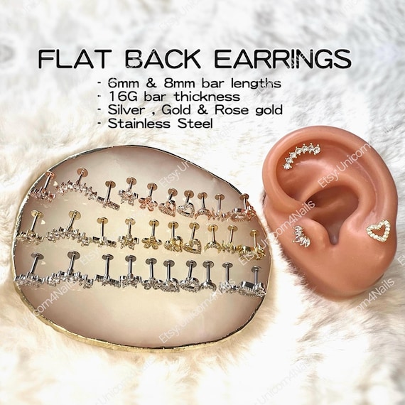 6mm cartilage bar earrings