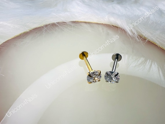 CASSIECA 6 Pezzi Cartilagine Orecchini In Acciaio Inossidabile Per Donne Ragazze Orecchini In Fiore Conch Barbell Piercing Tragus Helix Body Piercing Gioielli 16G - Foto 12
