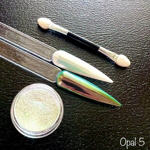 AB Unicorn Aurora Nail Chrome Powder Crystal Mirror Effect Rainbow Colors Mermaid Nails Shiny Sparkly Dust Glass Shimmer 9 Colours Pink Blue Opal 5