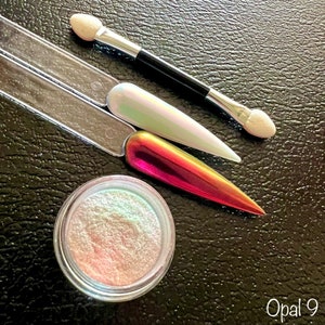 AB Unicorn Aurora Nail Chrome Powder Crystal Mirror Effect Rainbow Colors Mermaid Nails Shiny Sparkly Dust Glass Shimmer 9 Colours Pink Blue Opal 9
