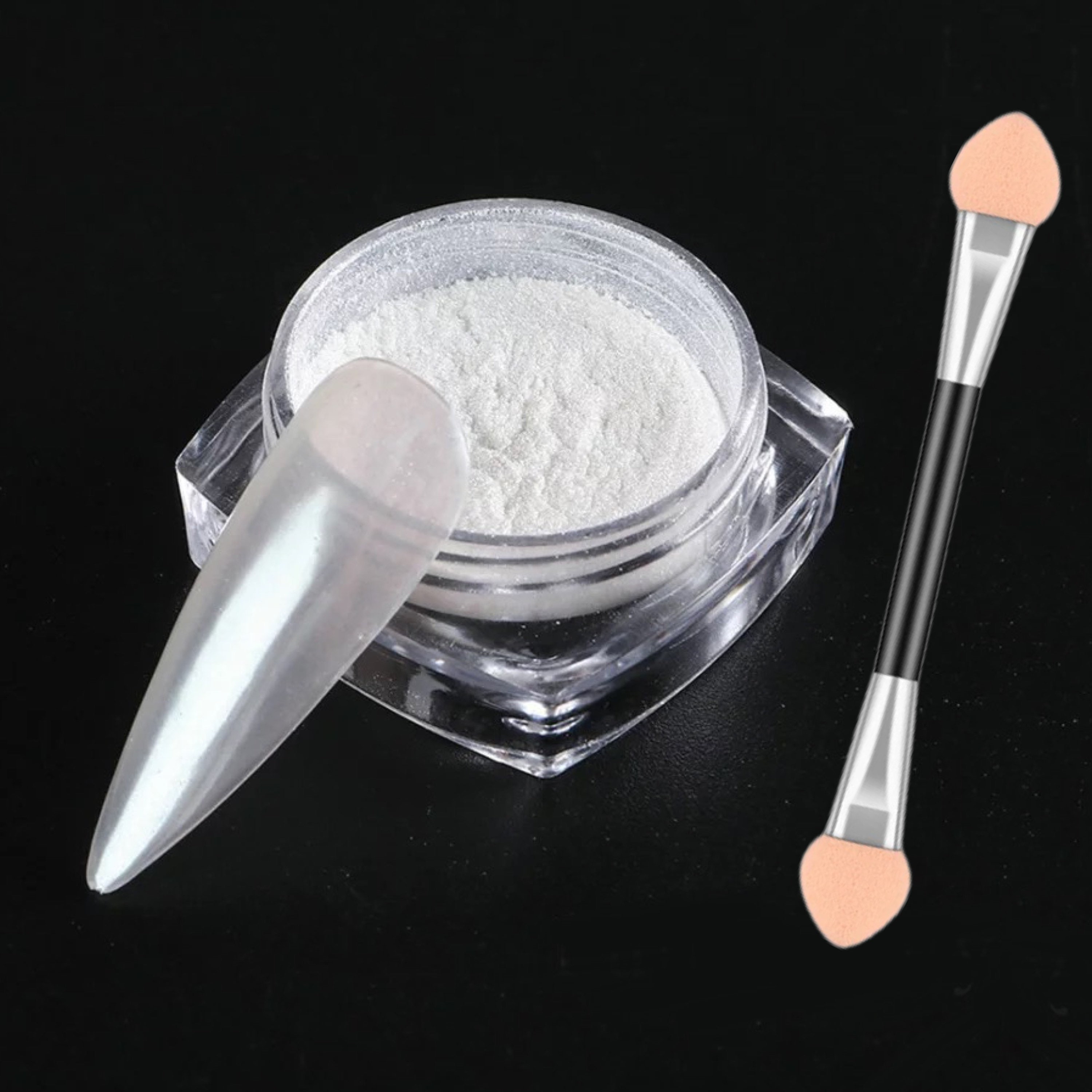 White Pearlescent Glow Chrome Nail Powder Mirror Effect – MakyNailSupply
