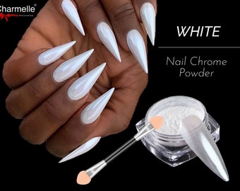 White Pearl Nail Mirror Pearlescent Chrome Powder Sheer Dust Nails High Shine Gunmetal Crystal Shiny Manicure Matte DIY Shimmer Glazed Donut