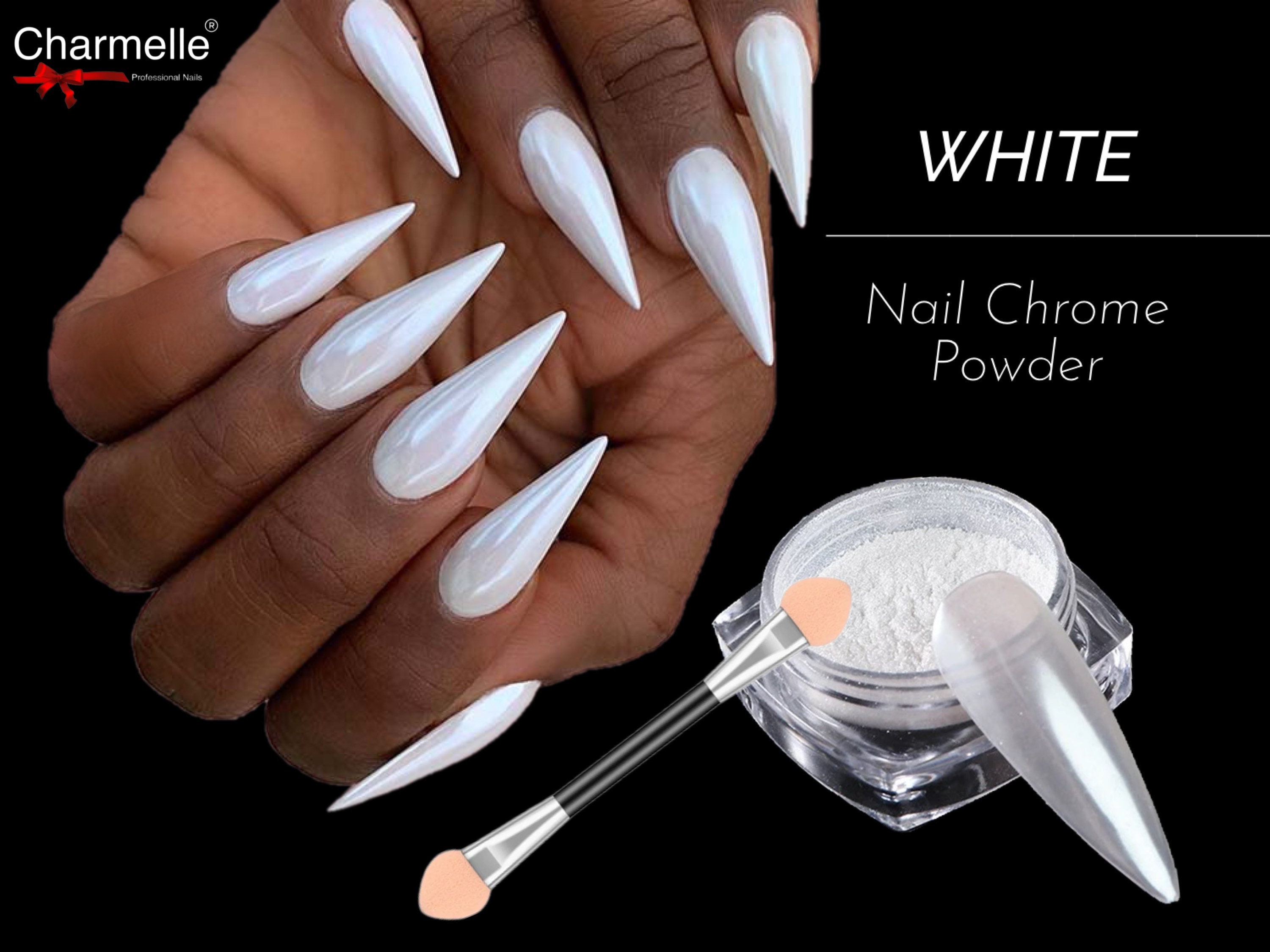 Chrome Nail Powder - White Pearl Chrome Powder for Nails