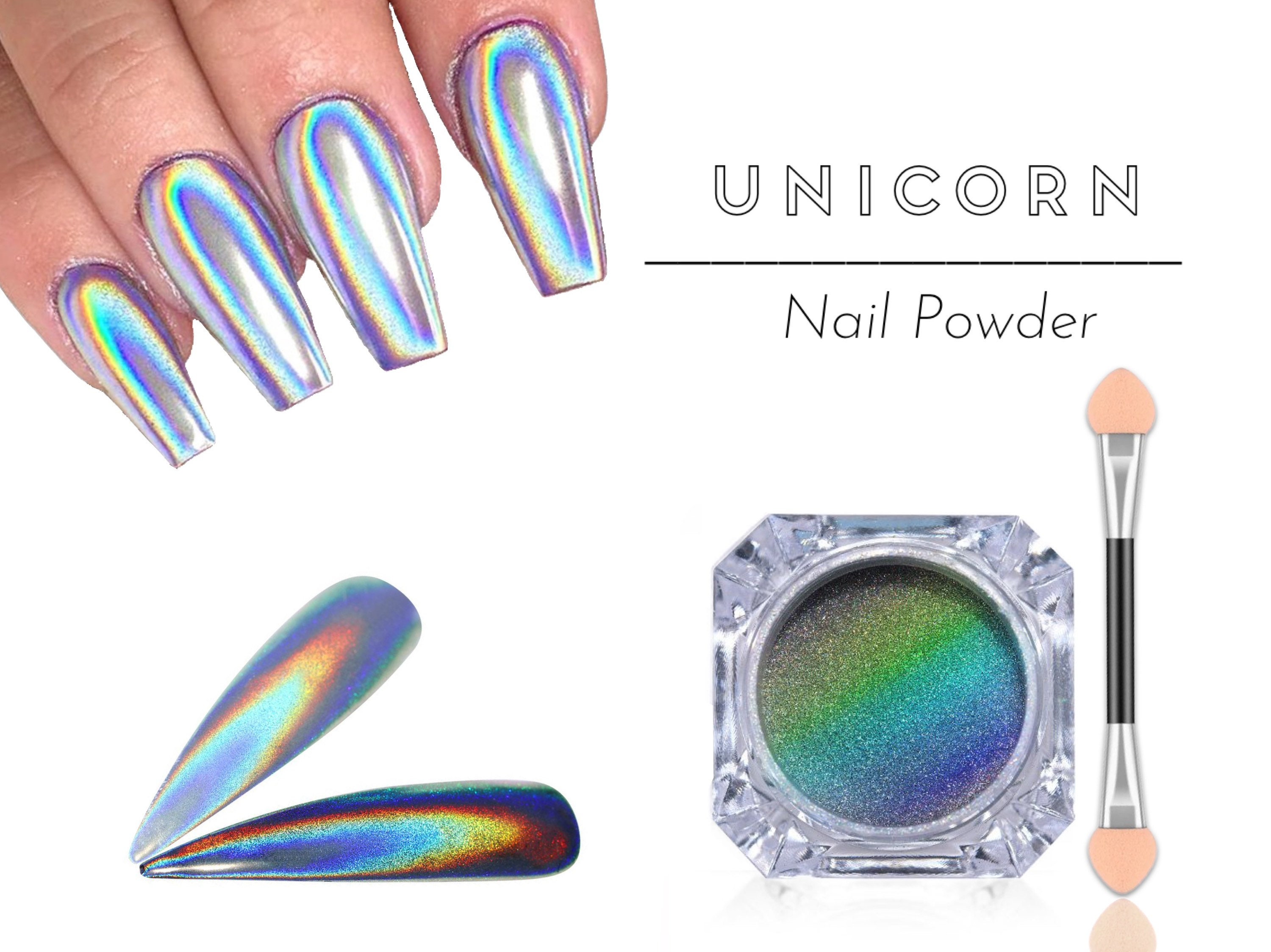 Solid Nail Powder Rainbow Color Nail Powder Multi MirrorPowder Nail Polish  Nails