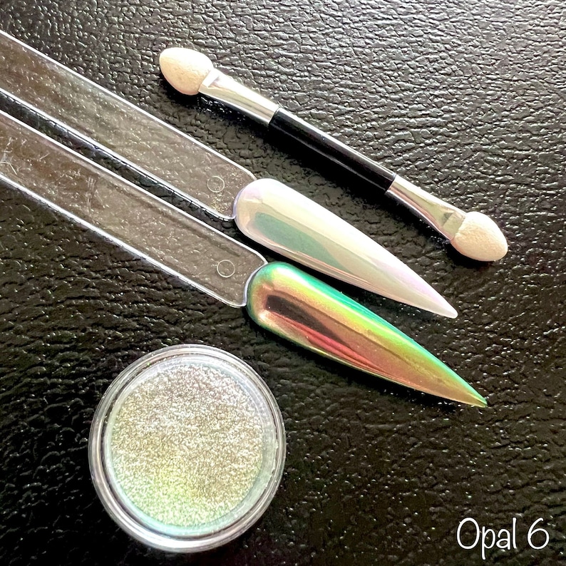 AB Unicorn Aurora Nail Chrome Powder Crystal Mirror Effect Rainbow Colors Mermaid Nails Shiny Sparkly Dust Glass Shimmer 9 Colours Pink Blue Opal 6