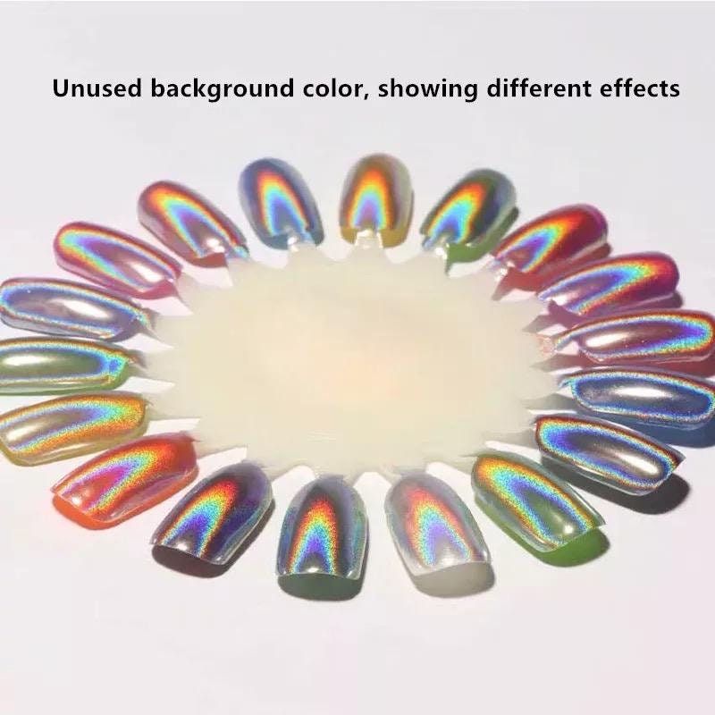 15μm UNICORN POWDER Holographic Mirror Effect Powder Nail Art Pigment 6  COLOURS