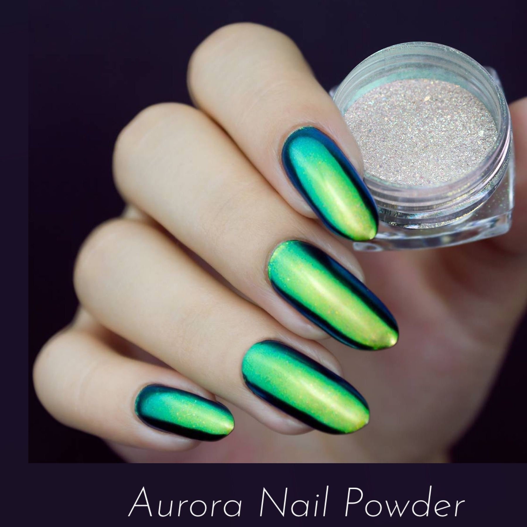 Unicorn Chrome Mirror Powder Crystal AB Aurora Pigment Nails - Etsy Unicorn Chrome Mirror Powder Crystal AB Aurora Pigment Nails - Etsy