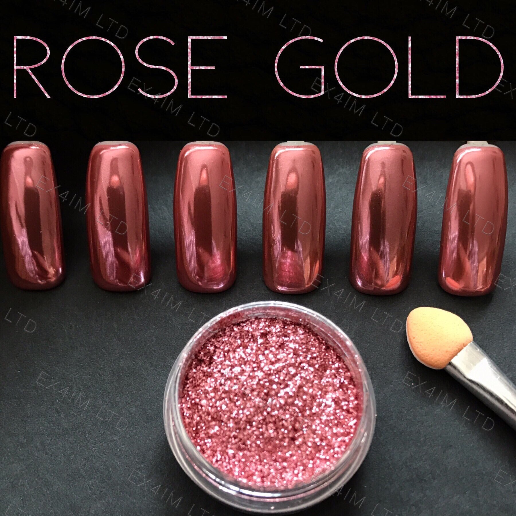 Rose Gold Nail Mirror Chrome Powder Shiny Pink Pigment Shimmer - Etsy Rose Gold Nail Mirror Chrome Powder Shiny Pink Pigment Shimmer - Etsy