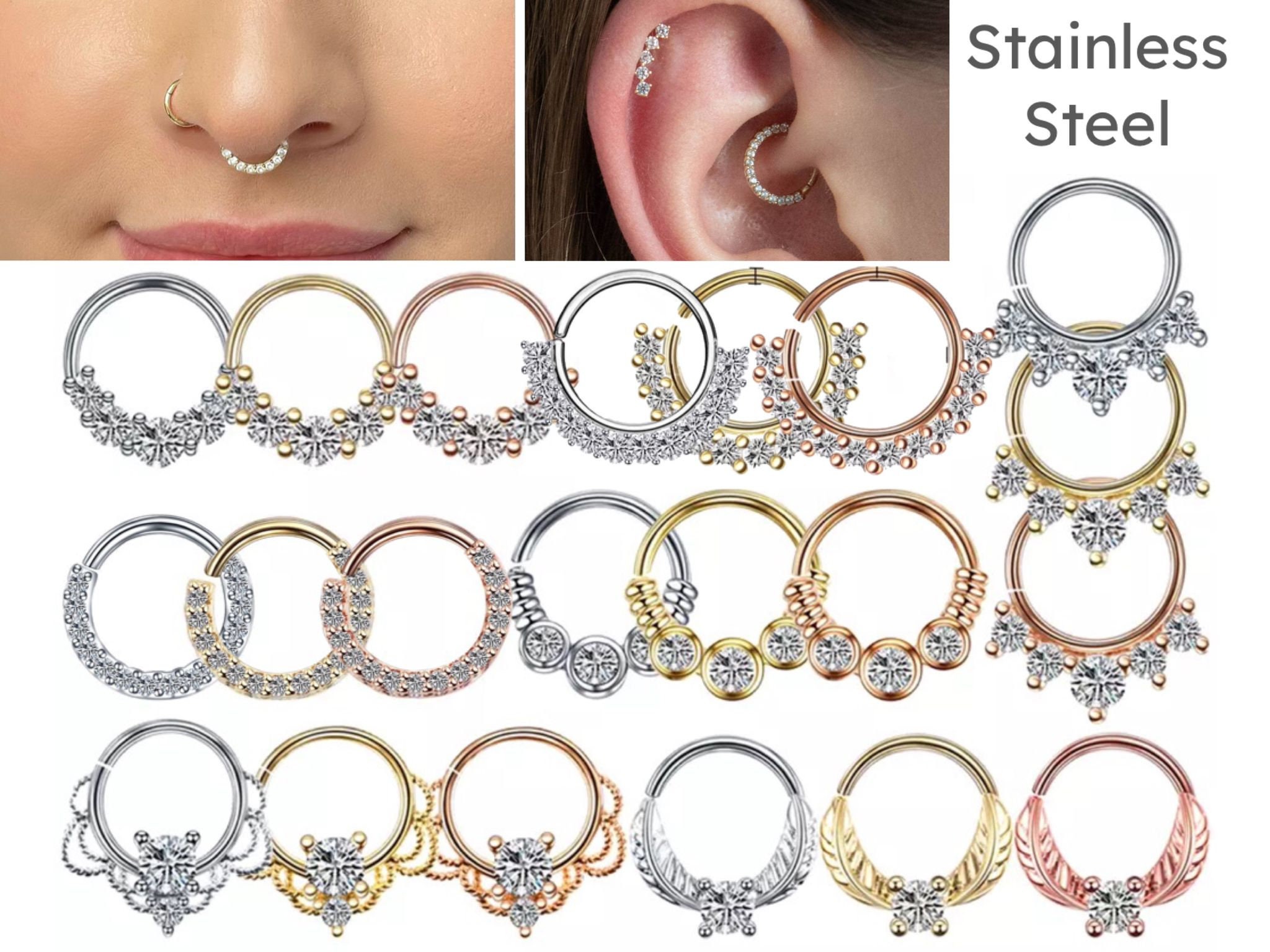 Daith Earring Clear Etsy UK