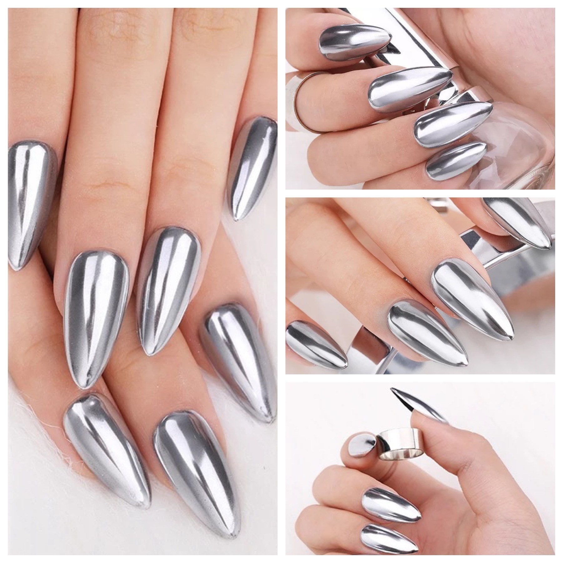 Mirror Chrome Silver Nail Powder - Beauty Couture Ireland