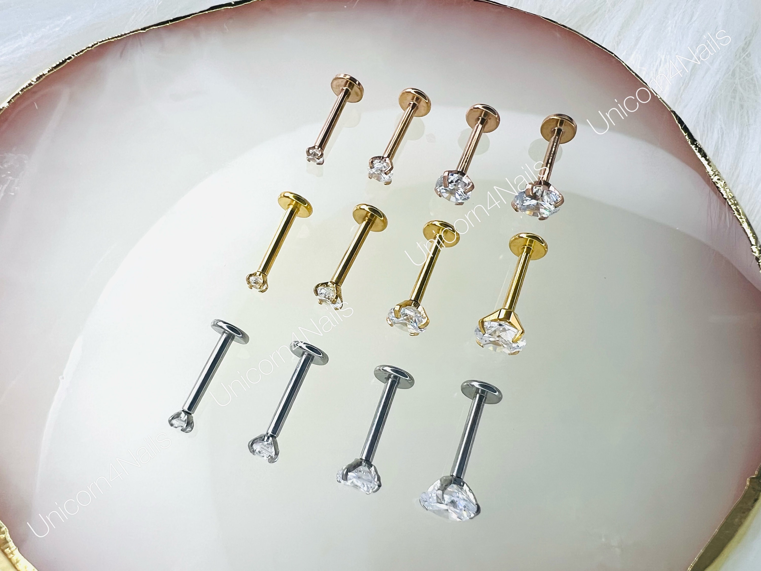 CASSIECA 6 Pezzi Cartilagine Orecchini In Acciaio Inossidabile Per Donne Ragazze Orecchini In Fiore Conch Barbell Piercing Tragus Helix Body Piercing Gioielli 16G