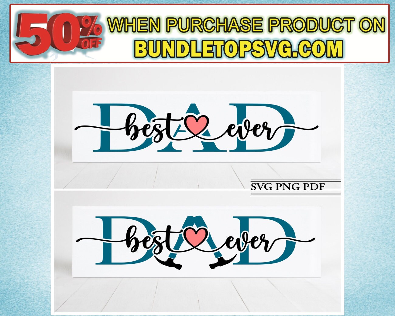 Best Dad Ever Svg Png Pdf, Love You Tile Svg, World's Best Father's Day Card, Gift Svg