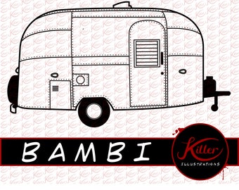 Vecteur de camper | Camping Clip Art | Couper fichier | Téléchargement | Svg | Png | PDF | Jpg | EPS | DXF |