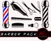 Barber Shop Vector - 9 Pack | Beard Clip Art | Cut File| Instant Digital Download | Svg | Png | Pdf | Jpg | Eps | Dxf | 