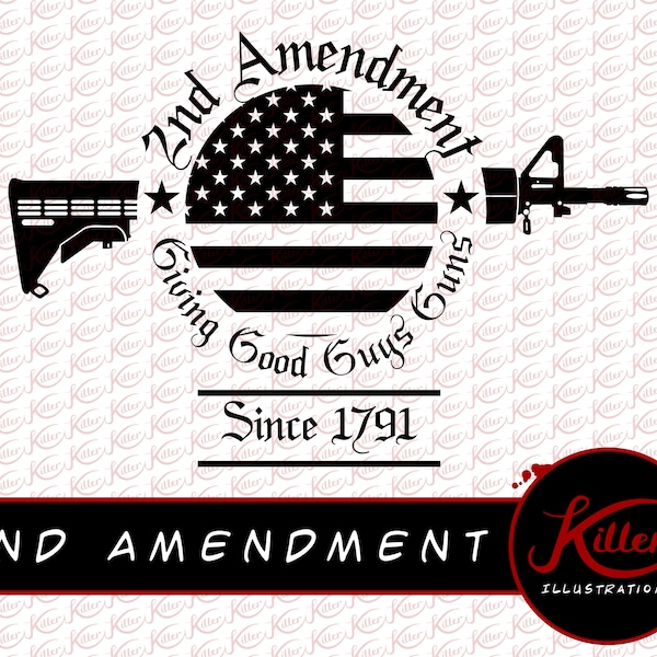 2nd Amendment AR-15 Vector | Gun Rights T-Shirt Design (Digital Download)