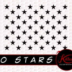 50 STARS Vector | Clip Art | Cut File| Instant Digital Download | Svg | Png | Pdf | Jpg | Eps | Dxf |