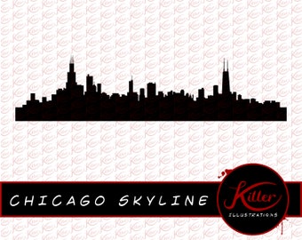 CHICAGO SKYLINE Vector | Clip Art | Cut File| Instant Digital Download | Svg | Png | Pdf | Jpg | Eps | Dxf |