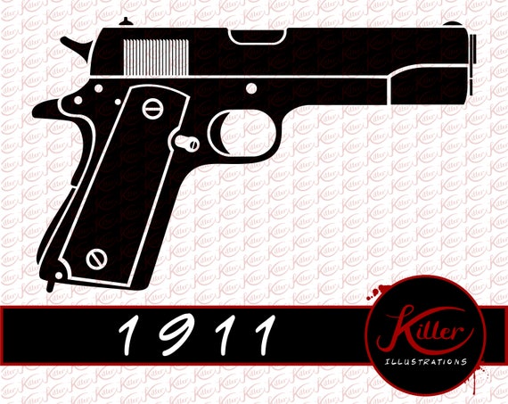 Download 1911 Gun Vector Clip Art Firearm Cut File Instant | Etsy