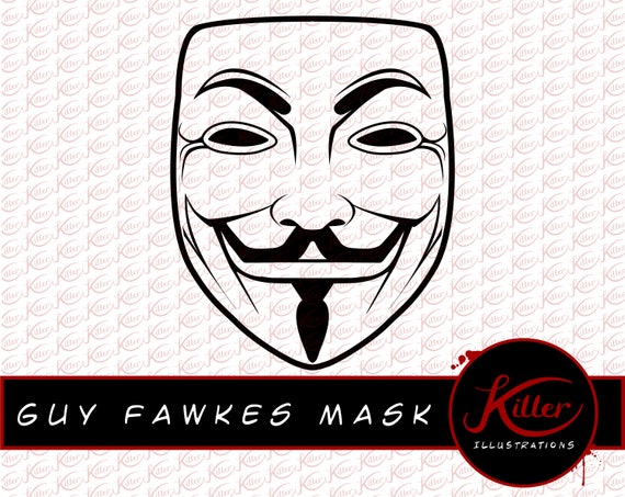 Guy Fawkes Mask Vector Clip Hacker - Etsy