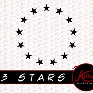 13 sterren Vector | Clip Art Clip Art | Bestand knippen | Instant Digitale Download | SVG | PNG | PDF | Jpg | EPS | DXF |