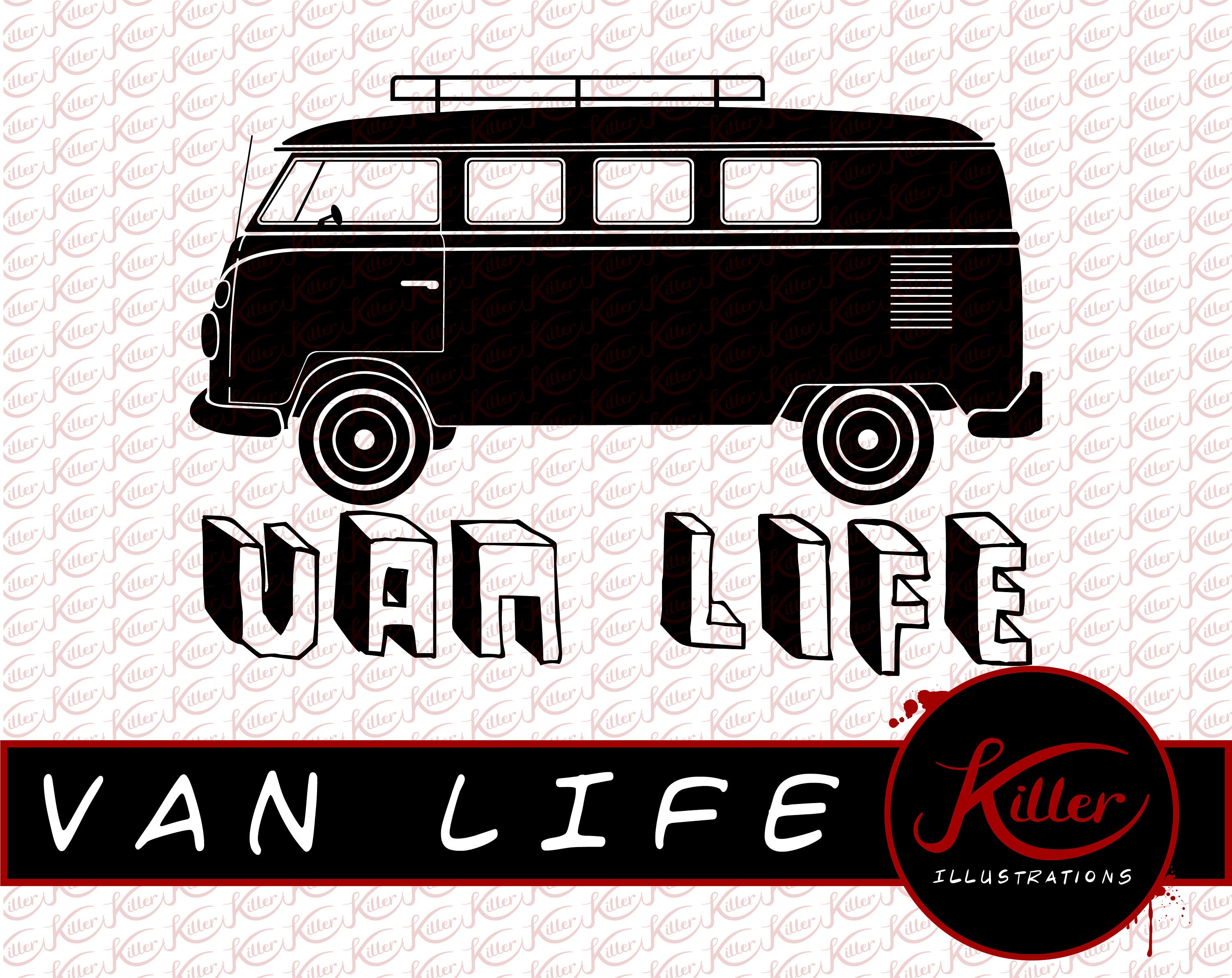 Van Life Vector VW Bus Clip Art T-Shirt Design Cut File | Etsy