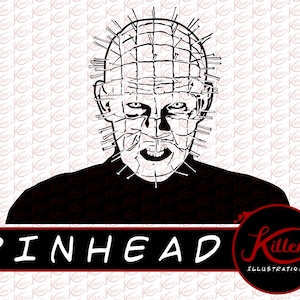 Pinhead Vector | Hellraiser Clip Art | Horror | Cut File| Instant Digital Download | Svg | Png | Pdf | Jpg | Eps | Dxf |