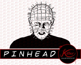 Stecknadelkopf Vektorgrafik | Hellraiser Horror Clip Art (digitaler Download)