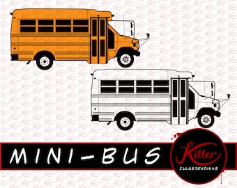Mini School Bus vecteur | SKOOLIE Clip Art | Couper fichier | Téléchargement | Svg | Png | PDF | Jpg | EPS | DXF |