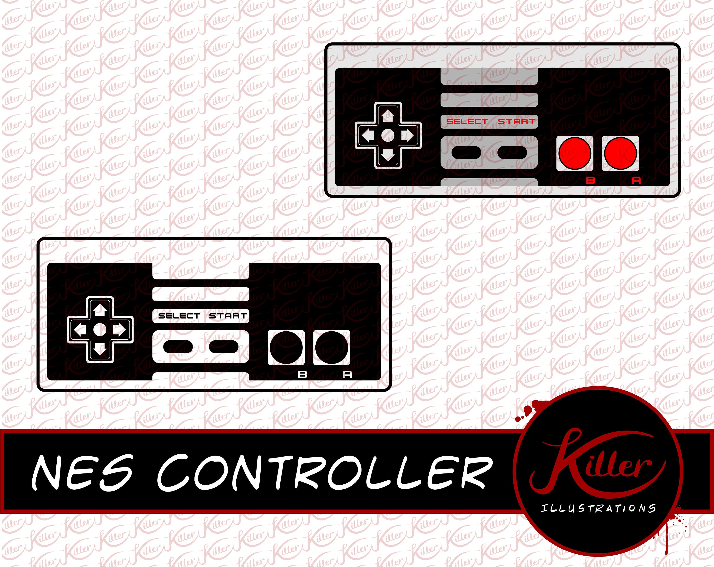 NES Controller Vector | Clip Art | Cut File| Instant Digital Download | Svg | Png | Pdf | Jpg | Eps | Dxf |