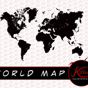 World Map Vector | Clip Art | Earth | Cut File| Instant Digital Download | Svg | Png | Pdf | Jpg | Eps | Dxf |