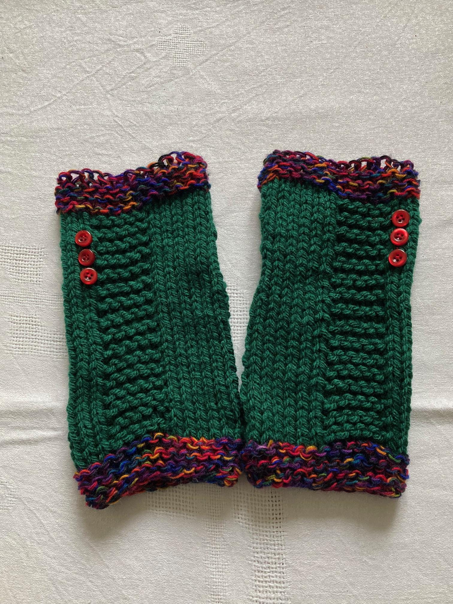 Mitaines En Laine Fait Main – Femme – Multicolore – Taille Unique