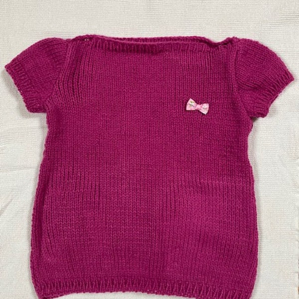 Robe fillette 2 ans en laine fuschia