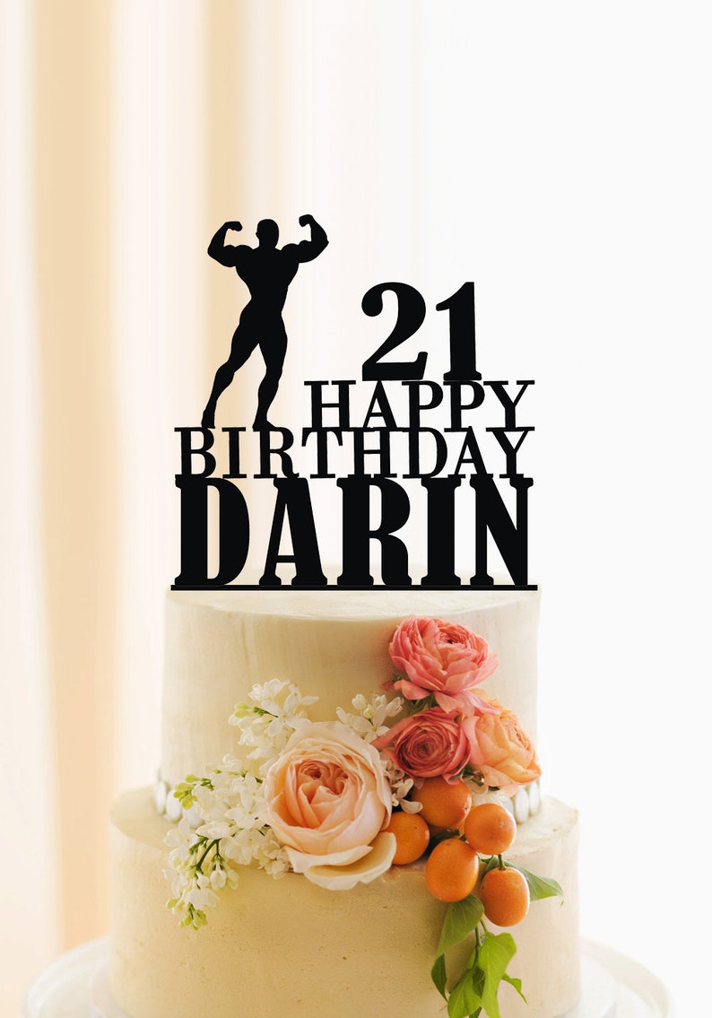 muscleman cake topper birthday
