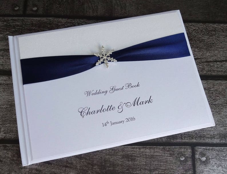 Winter Snowflake FOLDED Wedding Invitation SAMPLE image 6