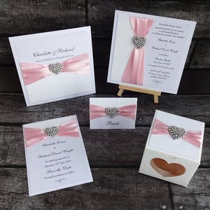 | diamanté Invitation de mariage à plat SAMPLE