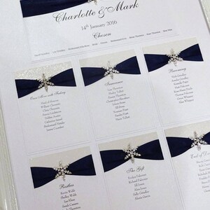 Winter Snowflake FOLDED Wedding Invitation SAMPLE image 8