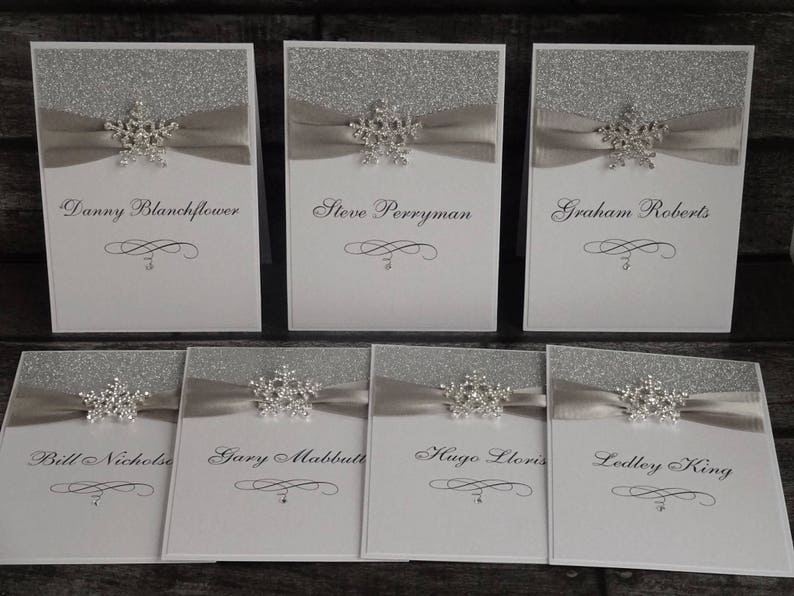 Winter Snowflake FOLDED Wedding Invitation SAMPLE image 3