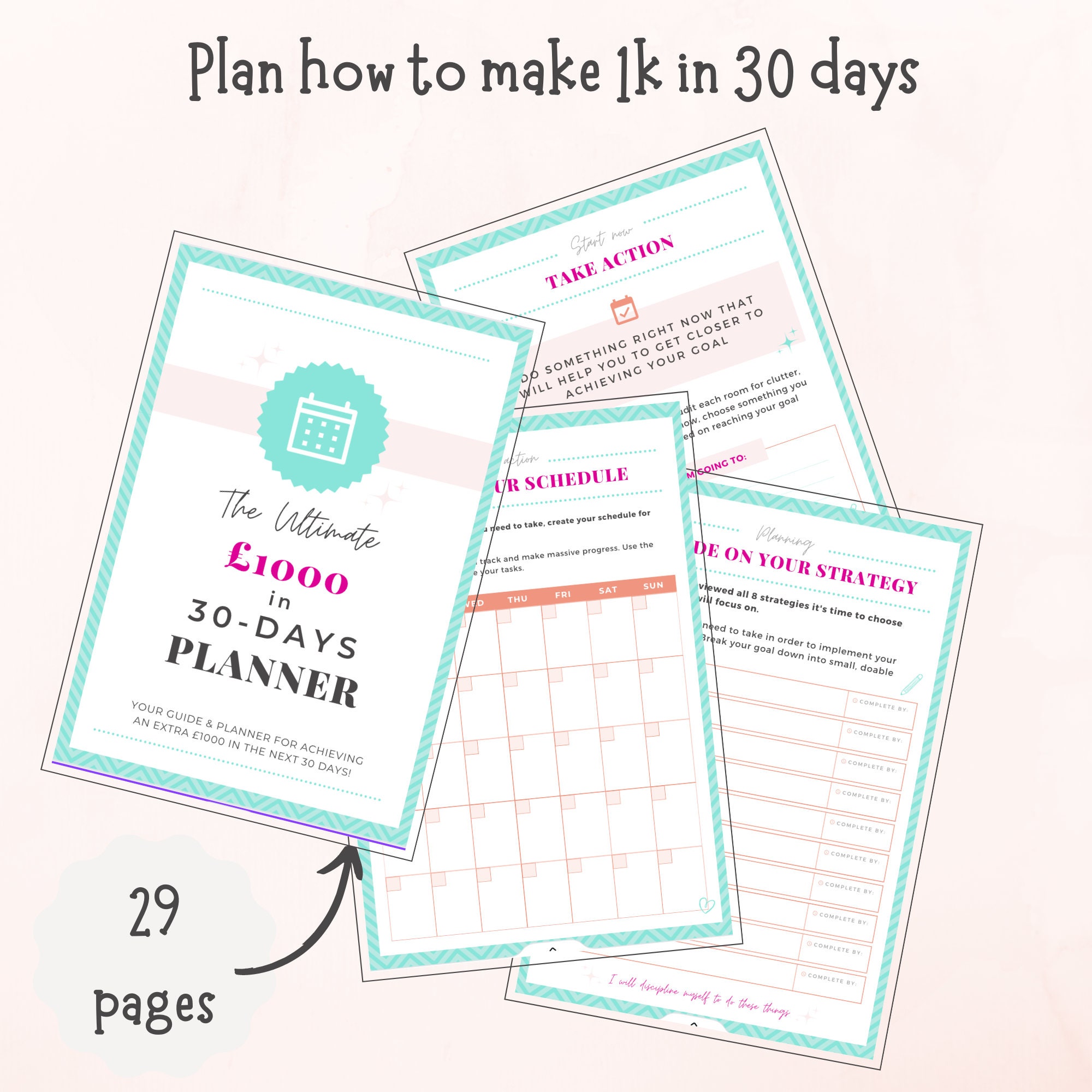 The Ultimate 1k in 30 Days Planner - Etsy
